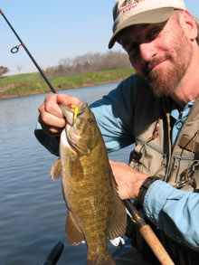 Fall Smallmouth Bass that fell to a yellow craft hair jig