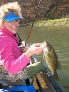 Late fall smallmouth bass that fell to the float 'n fly
