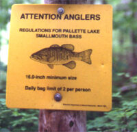 Catch and Release regs sign on Palette Lake