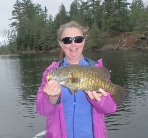 Lodge manager Lori and a smallie