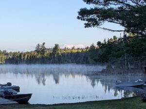  Yoke Lake in the morning with mist rising off the water